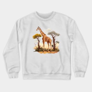 Watercolor Giraffe Crewneck Sweatshirt